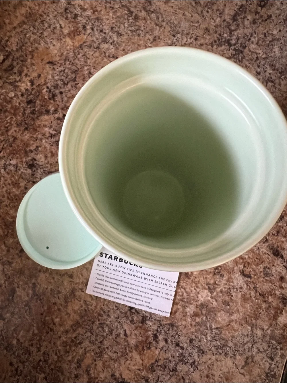 Limited Edition Starbucks Light Green Siren Ceramic Travel Mug